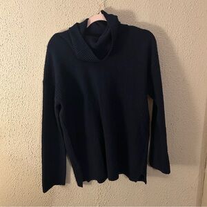 Loft Black Turtle Cowl Neck Sweater Size M Soft Cozy Casual Fall Winter Layering